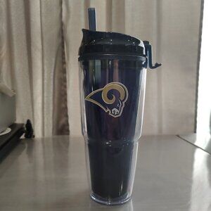 𝅺Rams Logo Insulated Straw Tumbler with Dual Purpose Lid (Okapi)